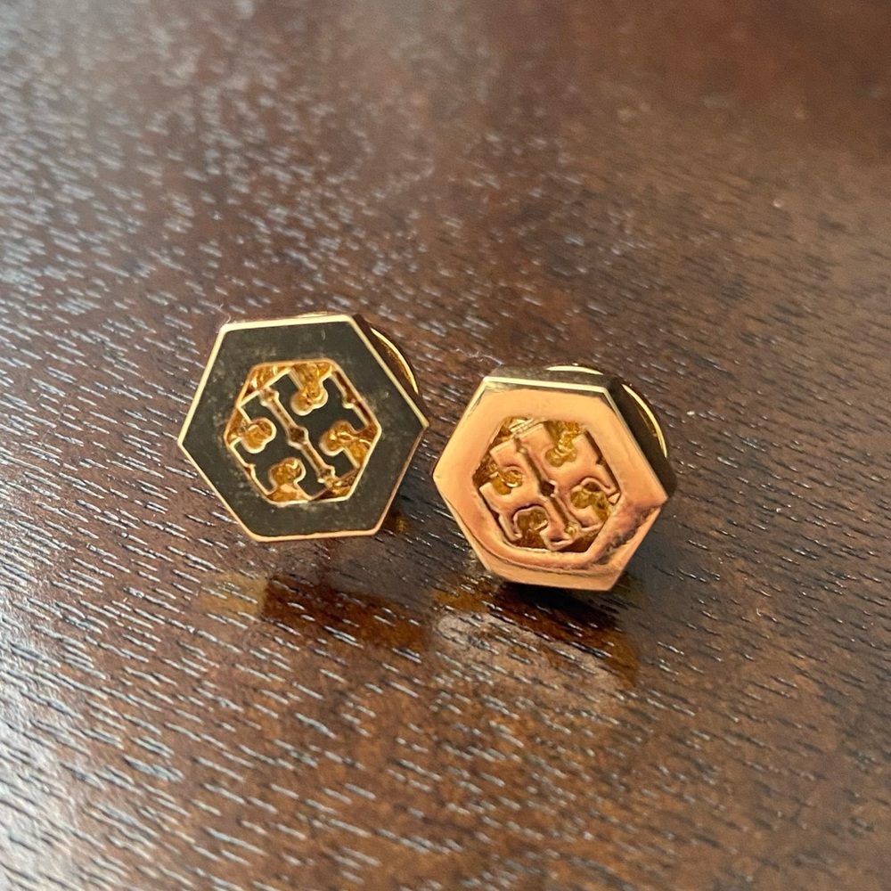 Tory Burch Logo Stud Earrings